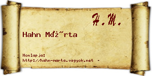 Hahn Márta névjegykártya